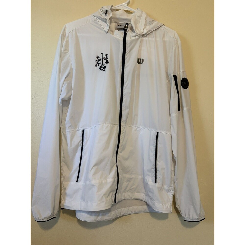 Wilson Windbreaker Jacket Men M White Outdoor Full Zip Gorpcore Hiking Camping